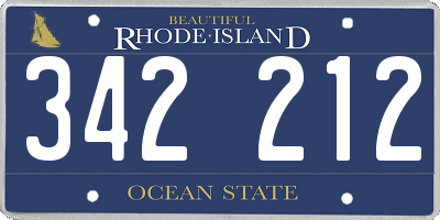 RI license plate 342212