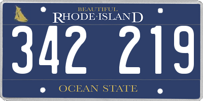 RI license plate 342219