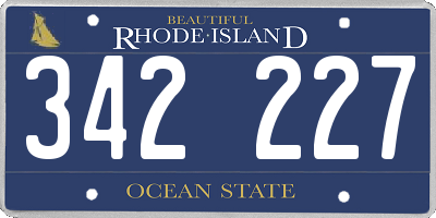 RI license plate 342227