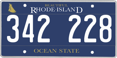 RI license plate 342228