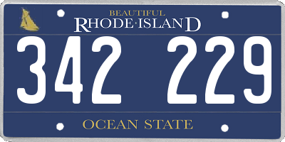 RI license plate 342229