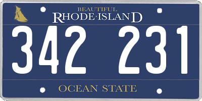 RI license plate 342231