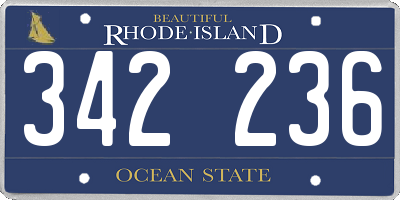 RI license plate 342236