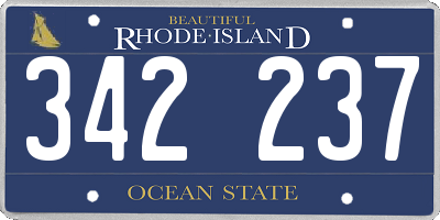 RI license plate 342237