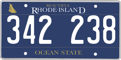 RI license plate 342238