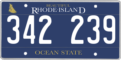 RI license plate 342239