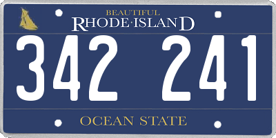 RI license plate 342241