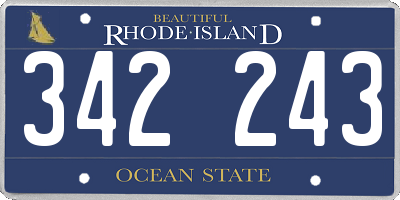 RI license plate 342243