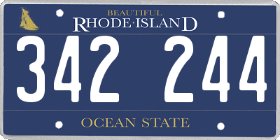 RI license plate 342244