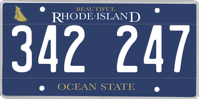RI license plate 342247
