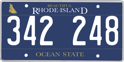 RI license plate 342248