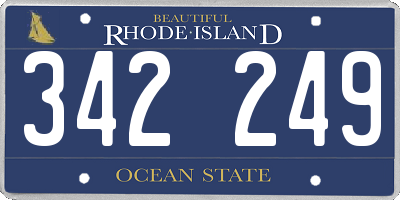 RI license plate 342249