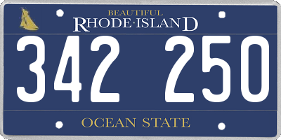 RI license plate 342250