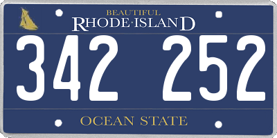 RI license plate 342252