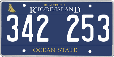 RI license plate 342253