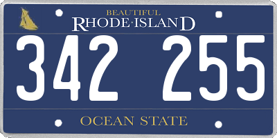 RI license plate 342255