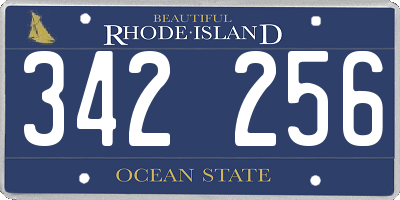 RI license plate 342256