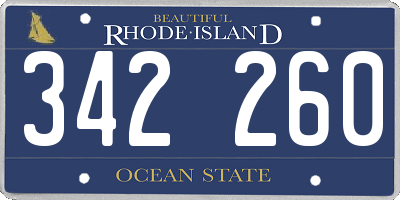 RI license plate 342260