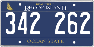 RI license plate 342262