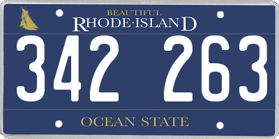 RI license plate 342263
