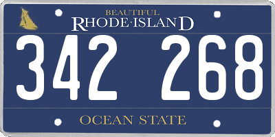 RI license plate 342268
