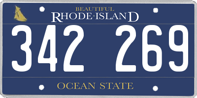 RI license plate 342269