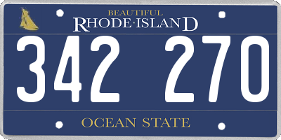 RI license plate 342270