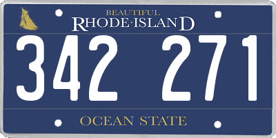 RI license plate 342271