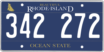 RI license plate 342272