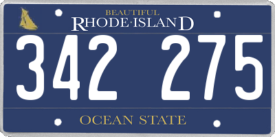 RI license plate 342275