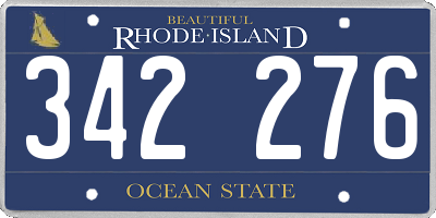 RI license plate 342276