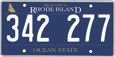 RI license plate 342277