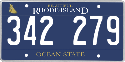 RI license plate 342279