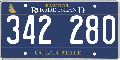 RI license plate 342280