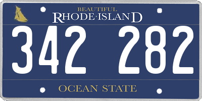 RI license plate 342282