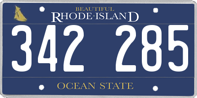 RI license plate 342285
