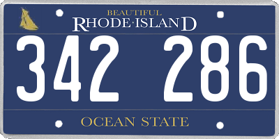 RI license plate 342286