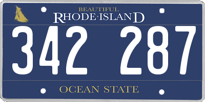 RI license plate 342287
