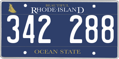 RI license plate 342288