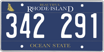 RI license plate 342291
