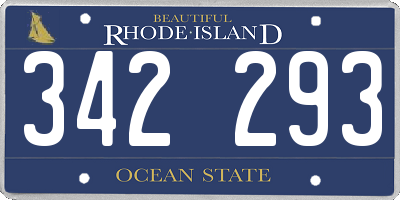 RI license plate 342293