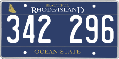 RI license plate 342296