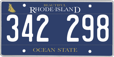 RI license plate 342298