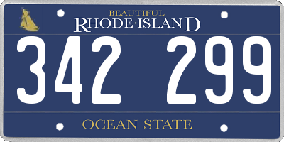 RI license plate 342299