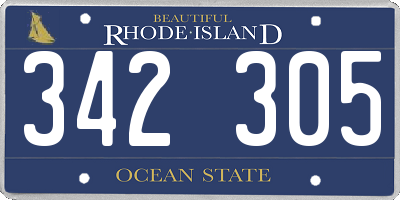 RI license plate 342305