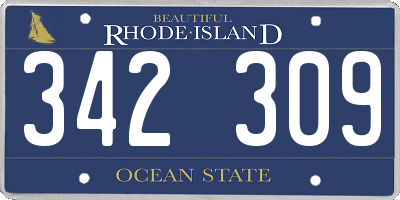 RI license plate 342309