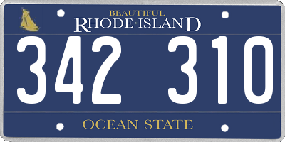 RI license plate 342310