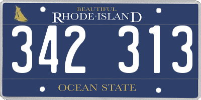 RI license plate 342313