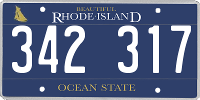 RI license plate 342317
