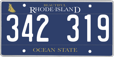 RI license plate 342319